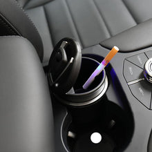 Portable Car Ashtray with Lid and Blue LED Light (1 Pc)