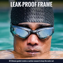 Knx Professional Anti-Fog UV Protection Swimming Goggles with Mirrored Lenses and Earplugs