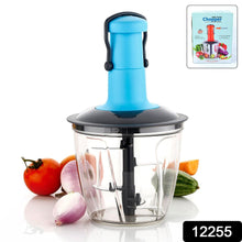 6 Blades Manual Hand-Press Vegetable Chopper (1100 ML / Mix Color)