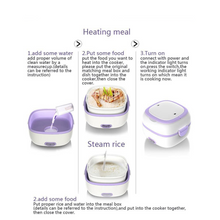 Electric Lunch Box Portable Food Warmer Food Heating Lunch Box Removable Food-Grade Stainless Steel Compartments, 220V 200W, for Car, Truck, office