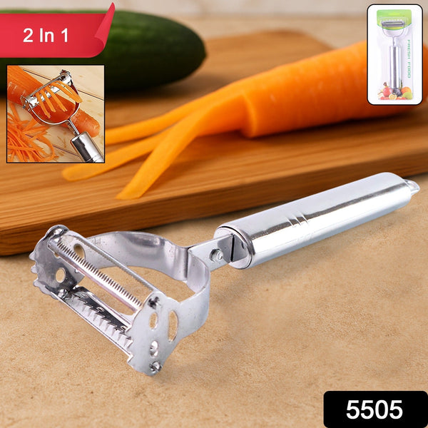 Dual-Function Stainless Steel Peeler and Julienne Cutter