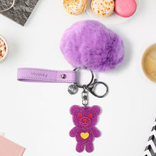 Cute Cartoon Keychain with Fluffy Pom (1 Pc)
