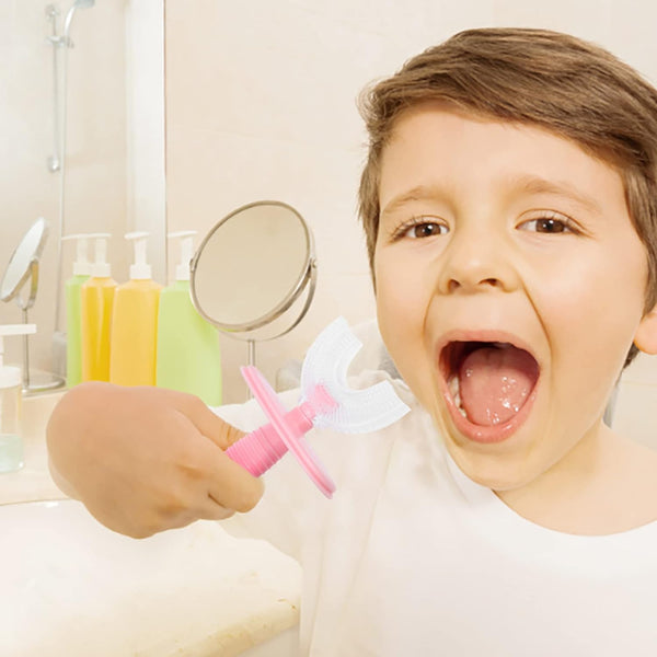 Kids U-Shaped Silicone Toothbrush – 360° Cleaning for Ages 2-6 (1 Pc)
